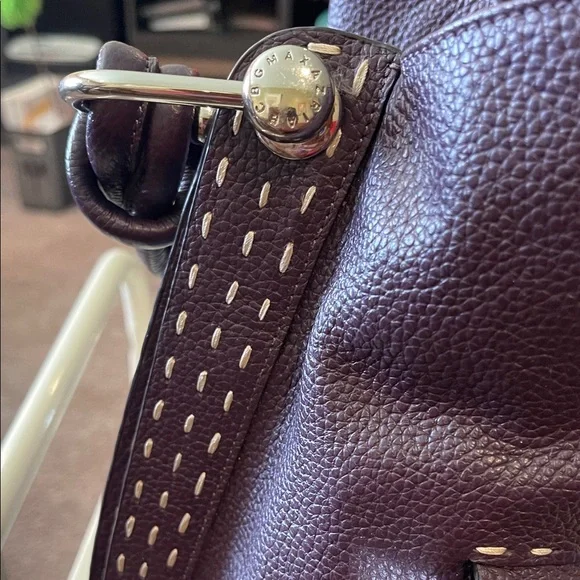 Elegant Eggplant Purple Leather Handbag - Picture 2 of 12